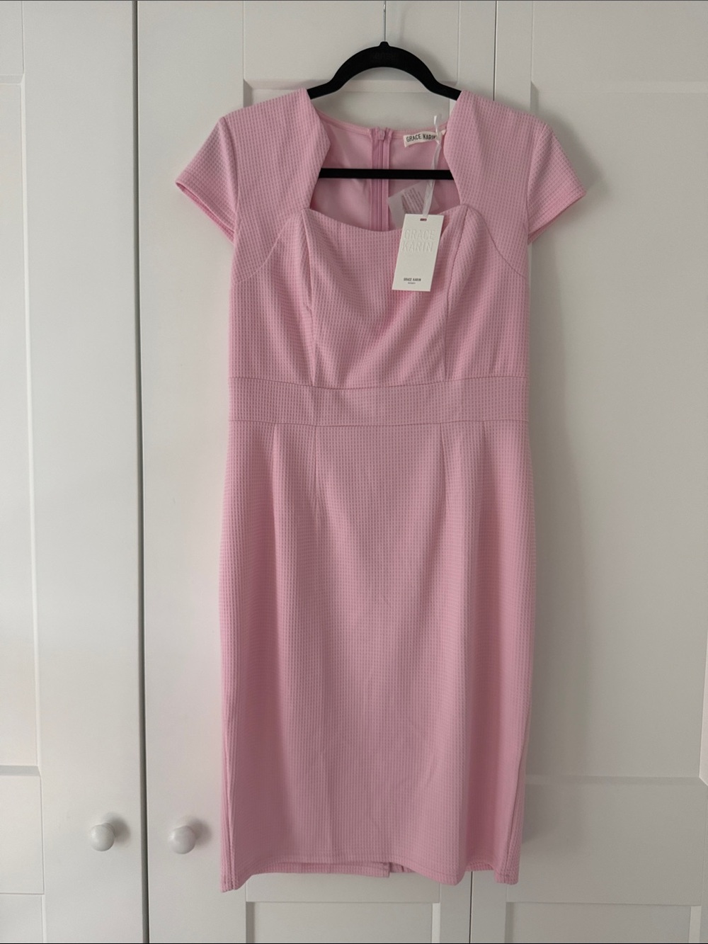 Grace Karin Pink Cap-Sleeve Sheath Dress